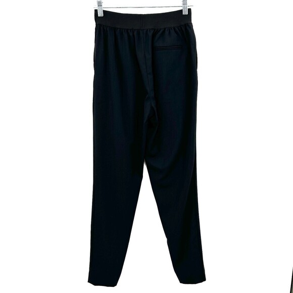 EVERLANE Black 100% Wool Ankle Zip Pull On Elastic Waist Trouser Pants Size 0 - Picture 2 of 7